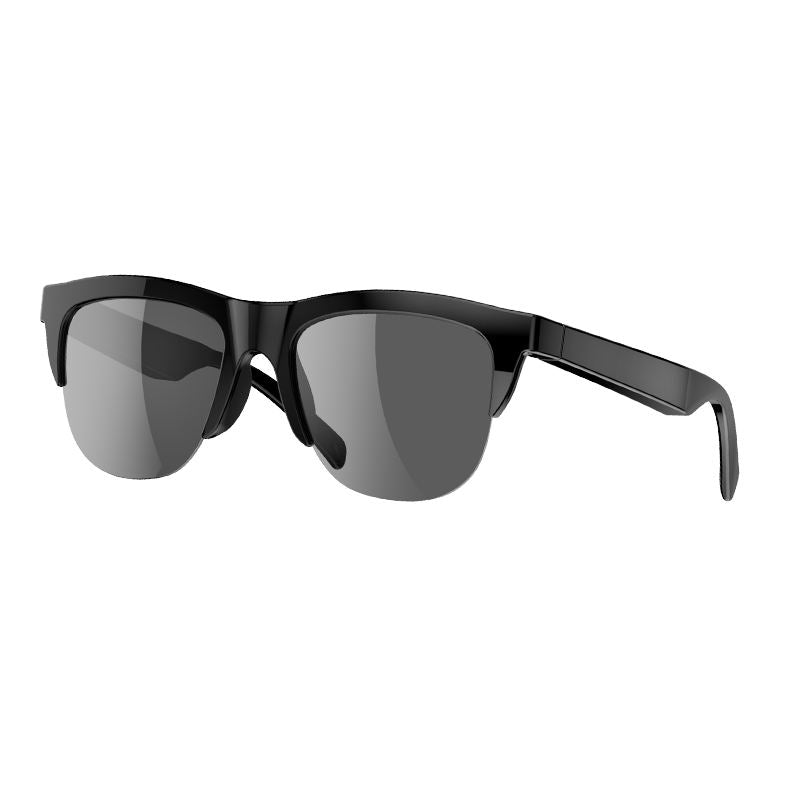 Bluetooth Smart Glasses F-06 Wireless Audio Sunglasses stylish design with black frames and dark lenses.