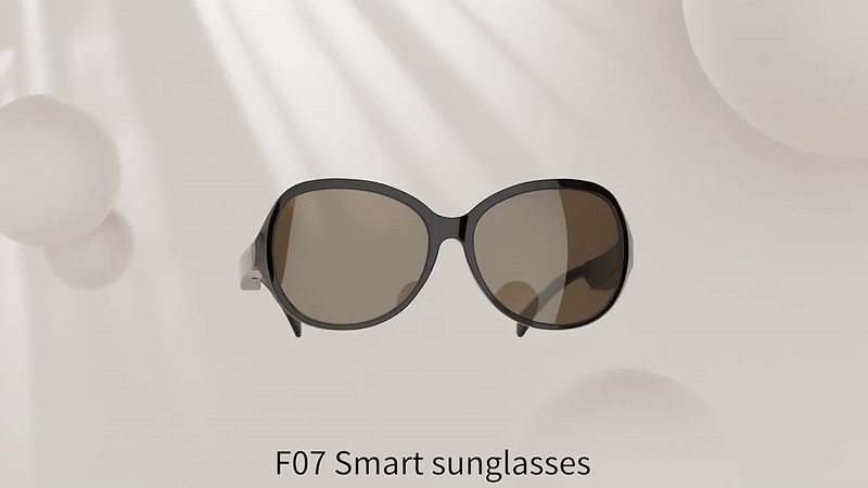 Bluetooth Smart Glasses F-07 Wireless Audio Eyewear in stylish black design, perfect for music and hands-free navigation.