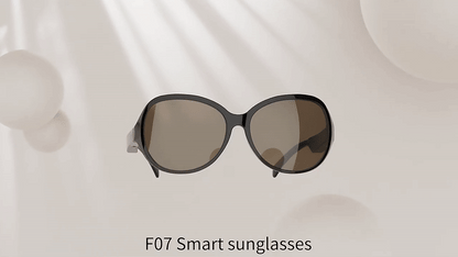 Bluetooth Smart Glasses F-07 Wireless Audio Eyewear in stylish black design, perfect for music and hands-free navigation.