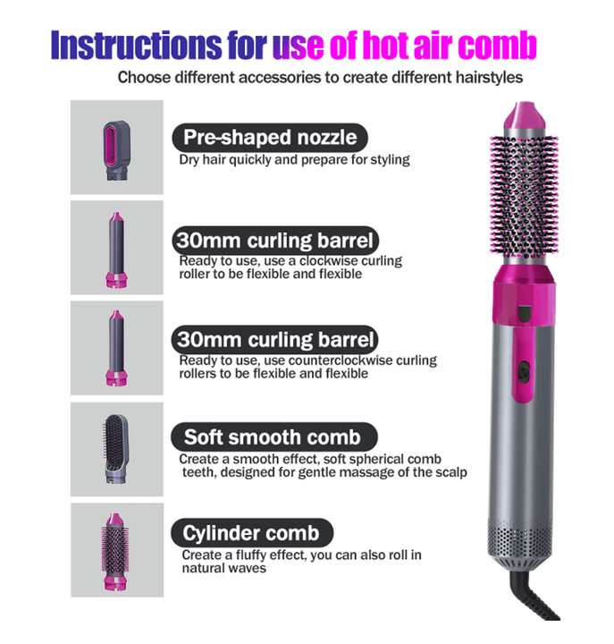 Hot Air Brush 5-in-1 Hair Styling and Drying Tool